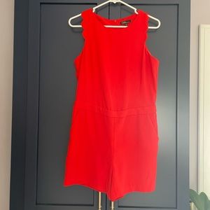 Vibrant Romper with Scallop Detail